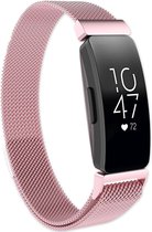 Eyzo Fitbit Inspire 1 & 2, Inspire HR en Ace2 Band - Roestvrijstaal - Large (15,5-23cm) - Rosé roze