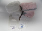Noukie's - 2 pack - Sokken - Meisjes - Creme met ecru en rose grijst - 16 0-3 maand