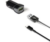 Celly - Car Charger + Type-C Cable [Turbo] - Snellader Auto USB C - Auto Adapter USB  + Oplaad Stekker USB C