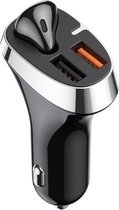 Joyroom adapter USB 3.0 & USB 2.0 met draadloos oordopje voor handsfree telefoon bellen | alternatief voor carkit & transmitter met autolader