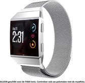 Milanees Bandje Zilver kleurig voor Fitbit Ionic - Magneetsluiting – Maat: zie maatfoto – Milanese RVS Armband Silver Colored