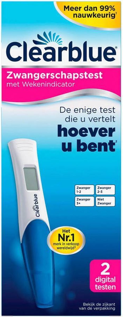 Clearblue Zwangerschapstest met Wekenindicator, set van 2 digitale testen