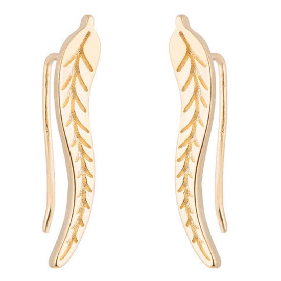 Miresa - Boucles d'oreilles Feuille - Boutons - Doré