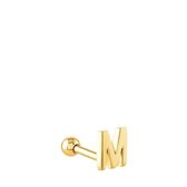 Lucardi Dames Helixpiercing gold letter - Piercing - Cadeau - Staal - Goudkleurig