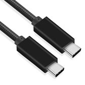 USB C kabel - USB 3.1 gen 2 - 10 Gb/s - Nylon mantel - Zwart - 0.5 meter - Allteq