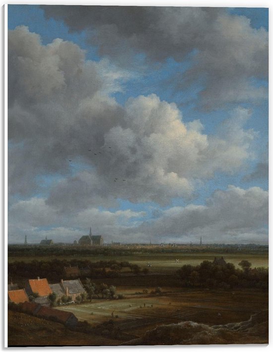Forex - Oude meesters - Gezicht op Haarlem, Jacob Isaacksz van Ruisdael - 30x40cm Foto op Forex