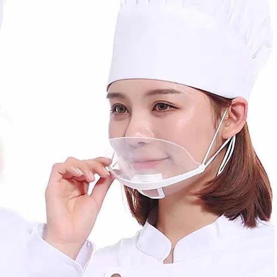 Transparant Mondkapje - Hygiënisch mondmasker - Gelaatmasker - Face shield - Herbruikbaar