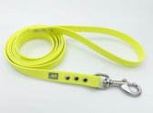 Miqdi BioThane hondenriem – neon geel – 19 mm breed - 2 meter lang - met handvat