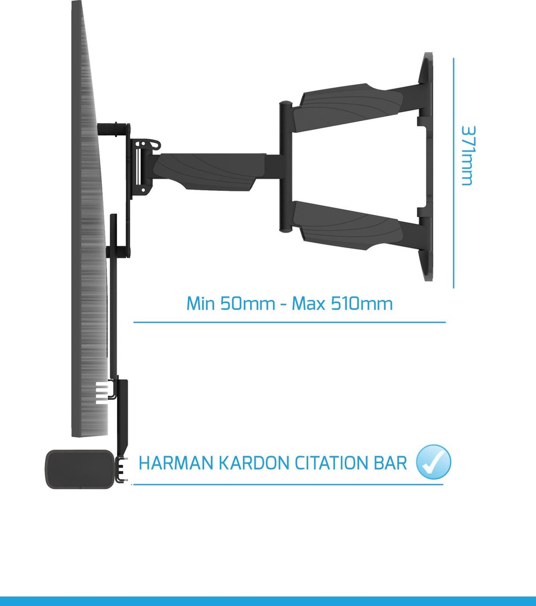 Cavus WME104 CFBAR Draaibare Tv Muurbeugel &amp; Ophangbeugel
