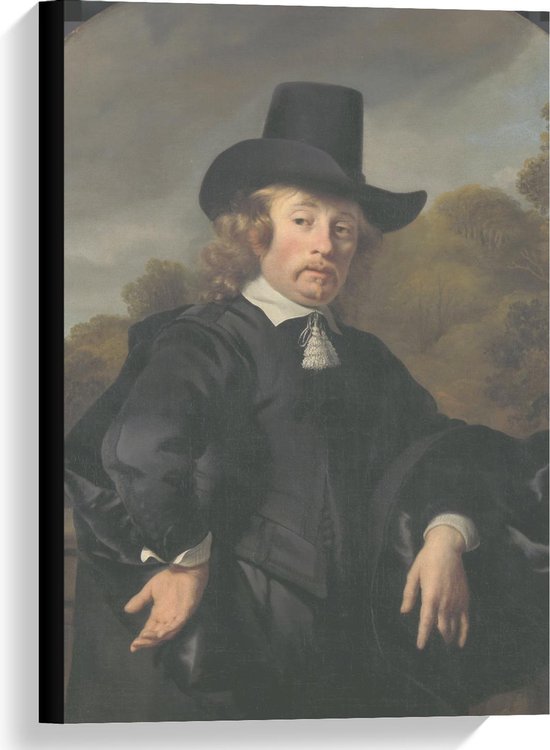 Canvas  - Oude meesters - Portret van Roelof Meulenaer, Ferdinand Bol, 1650 - 40x60cm Foto op Canvas Schilderij (Wanddecoratie op Canvas)
