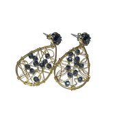 Oorbellen blauw| Swarovski | druppel hanger | handgemaakt | wire wrapped
