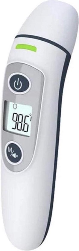 Parya Official - Voorhoofd en Oor Thermometer - Grijs - Geschikt voor baby's - Koortsaanduiding - Infrarood -