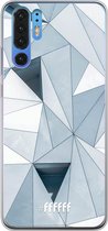 Huawei P30 Pro Hoesje Transparant TPU Case - Mirrored Polygon #ffffff