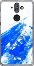 Nokia 8 Sirocco Hoesje Transparant TPU Case - Blue Brush Stroke #ffffff