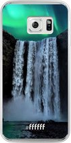 Samsung Galaxy S6 Edge Hoesje Transparant TPU Case - Waterfall Polar Lights #ffffff