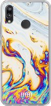 Huawei P20 Lite (2018) Hoesje Transparant TPU Case - Bubble Texture #ffffff