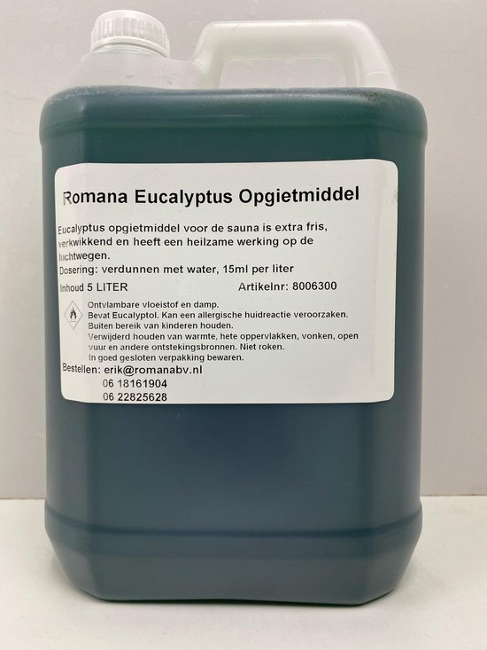 Foto: Romana products sauna opgietmiddel sauna geuren verfrissende saunageur eucalyptus 5l