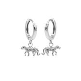 Karma - Hinged Hoops Symbols Leopard Silver M1387hin