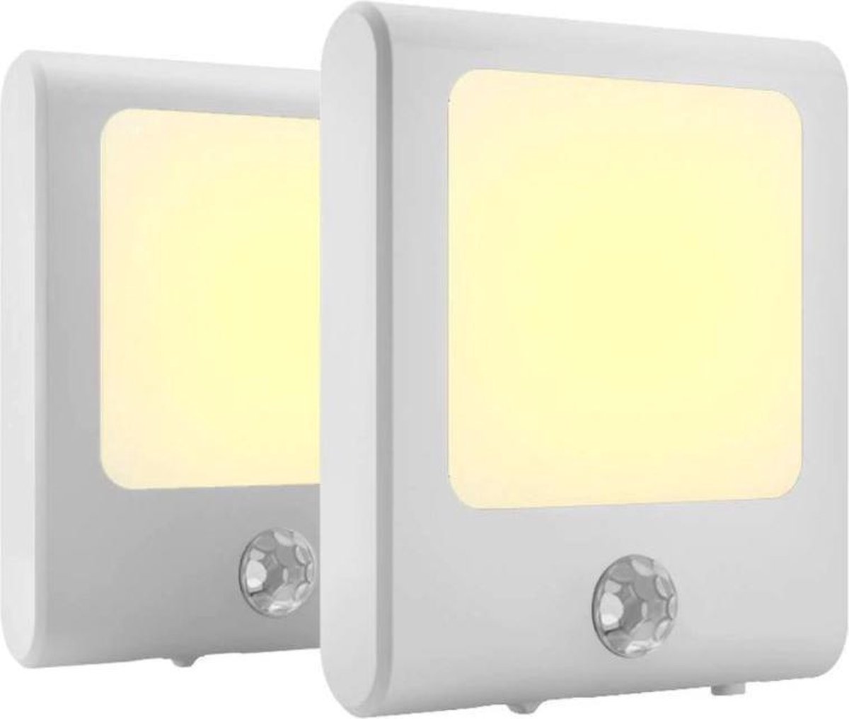 2 x stopcontact lampje met bewegingssensor – plugin ledlamp – Nachtlampje -  warm licht – dimbaar - Merkloos