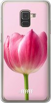 Samsung Galaxy A8 (2018) Hoesje Transparant TPU Case - Pink Tulip #ffffff