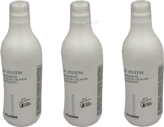 Foto: Elgon new system no 2 perm voor behandeld haar multipack 3x1000ml