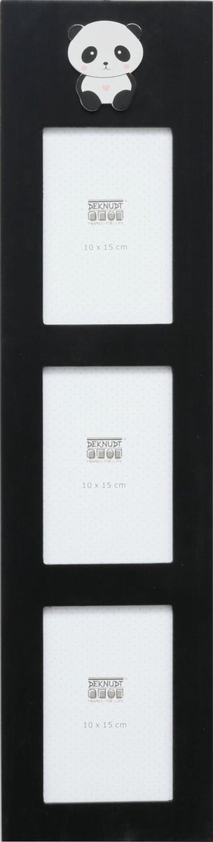 Deknudt Frames fotolijst S67UC2 P3V - panda - zwart - 3x foto 10x15 cm