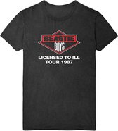 The Beastie Boys Mens Tshirt -L- Licensed To Ill Tour 1987 Zwart