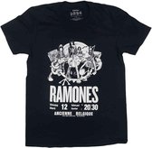 Ramones - Belgique Heren T-shirt - S - Zwart