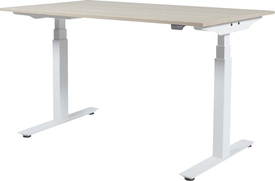 Zit Sta Bureau – Plus Elek 160×80 krijtwit – wit frame