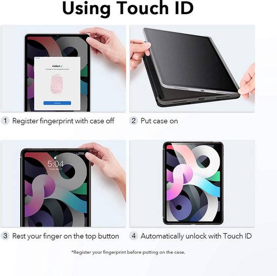 HB Hoes Geschikt voor Apple iPad Air 2022 & Apple iPad Air 2020 (10.9 inch) Zwart - Tri Fold Tablet Case - Smart Cover - HoesjesBestellen