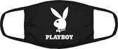 Playboy mondkapje | sexy | gezichtsmasker | bescherming | bedrukt | logo | Zwart / Wit mondmasker van katoen, uitwasbaar & herbruikbaar. Geschikt voor OV