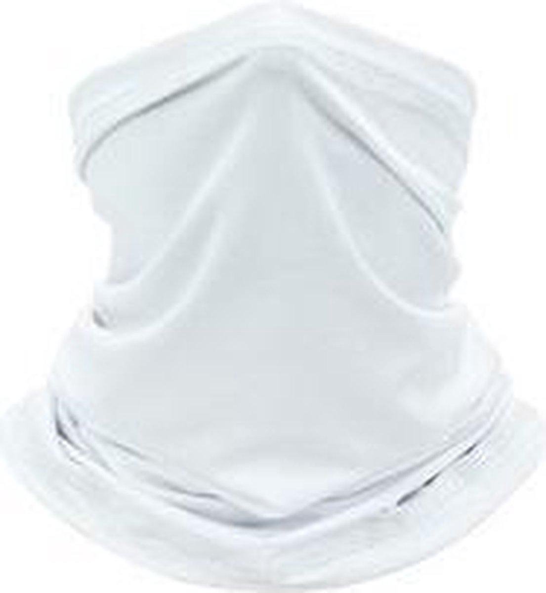 Bandana | Mondmasker | Sjaal | Nekwarmer| Cadeau | Fiets | Scooter |Multifunctioneel Colsjaal | Wit