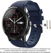 Nacht Blauw Siliconen Bandje voor 22mm Smartwatches (zie compatibele modellen) van Samsung, LG, Asus, Pebble, Huawei, Cookoo, Vostok en Vector – 22 mm rubber smartwatch strap - Gea