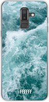 Samsung Galaxy J8 (2018) Hoesje Transparant TPU Case - Whitecap Waves #ffffff