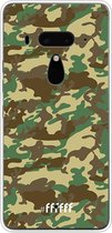 HTC U12+ Hoesje Transparant TPU Case - Jungle Camouflage #ffffff