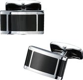 Fako Bijoux® - Manchetknopen - Monastir - Zwart - 20x10mm - Zilver/Zwart