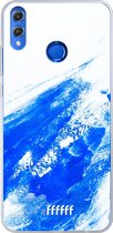 Honor 8X Hoesje Transparant TPU Case - Blue Brush Stroke #ffffff