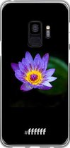 Samsung Galaxy S9 Hoesje Transparant TPU Case - Purple Flower in the Dark #ffffff