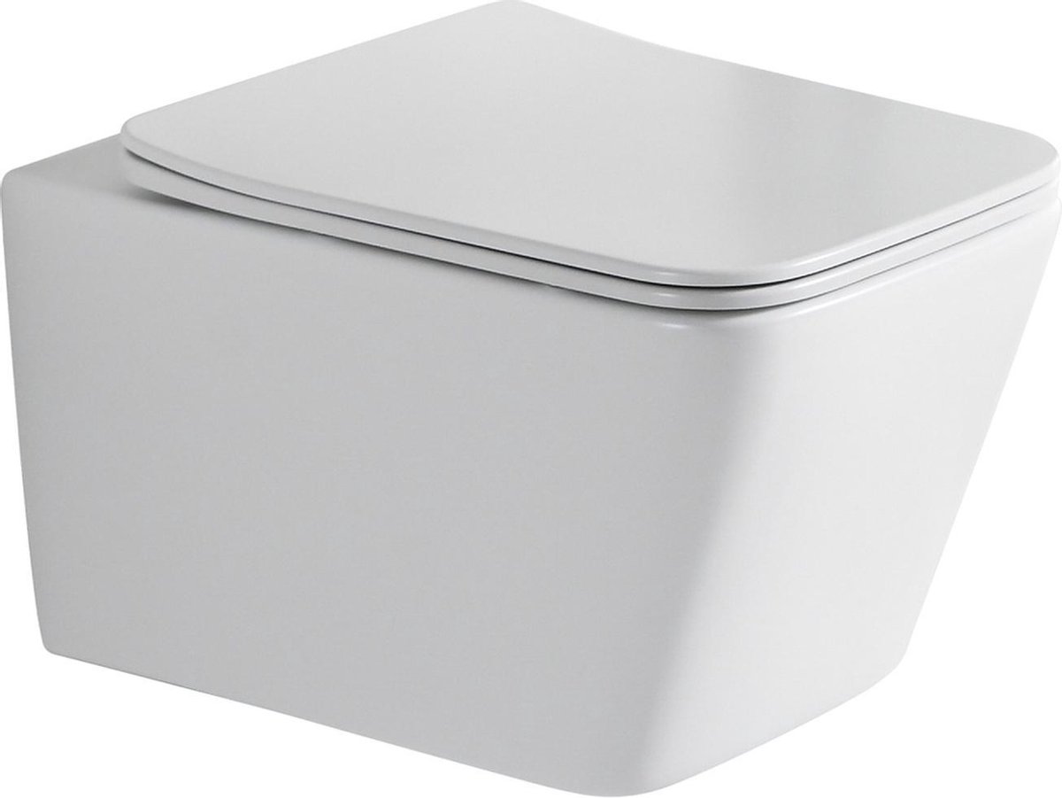 Mawialux hangend rimless toilet - softclose zitting - Mat wit - Vierkant - Montana