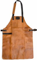 Tablier en cuir - Supple brun clair en Cuir - Tablier Barbecue - Tablier de cuisine - Tablier de cuisine - Tablier de cuisine Homme - 81 x 56 cm