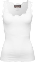 Rosemunde Silk Top W/ Lace Tops & T-shirts Dames - Shirt - Ecru - Maat XL