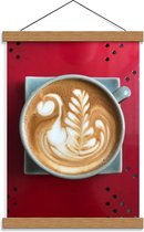 Schoolplaat – Koffie Art - 30x40cm Foto op Textielposter (Wanddecoratie op Schoolplaat)