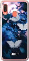 Samsung Galaxy A20e Hoesje Transparant TPU Case - Blooming Butterflies #ffffff