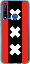 Huawei P20 Lite (2019) Hoesje Transparant TPU Case - Amsterdamse vlag #ffffff