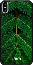 iPhone Xs Max Hoesje TPU Case - Symmetric Plants #ffffff