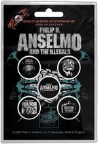 Phil H. Anselmo & The Illegals Badge/button Brain Set van 5 Multicolours