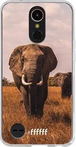LG K10 (2017) Hoesje Transparant TPU Case - Elephants #ffffff