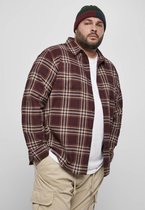 Urban Classics Overhemd -5XL- Checked Campus Bordeaux rood/Creme