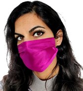 Satijn mondkapje wasbaar | fuchsia | met katoen | zijde mondmasker | kerst