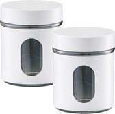 2x Boîtes / bocaux Witte avec fenêtre 600 ml - Ustensiles de cuisine - Bocaux / bocaux de stockage - Consservation alimentaire